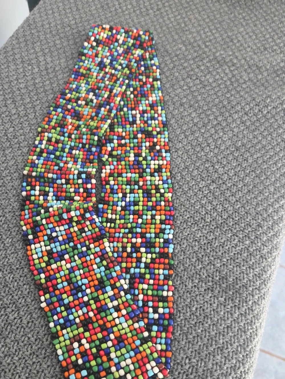 Multicolor Seed Bead Statement Belt